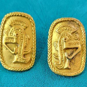 Pre-Columbian French Clip Earrings